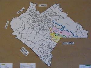 Map of Chiapas State, Mexico 