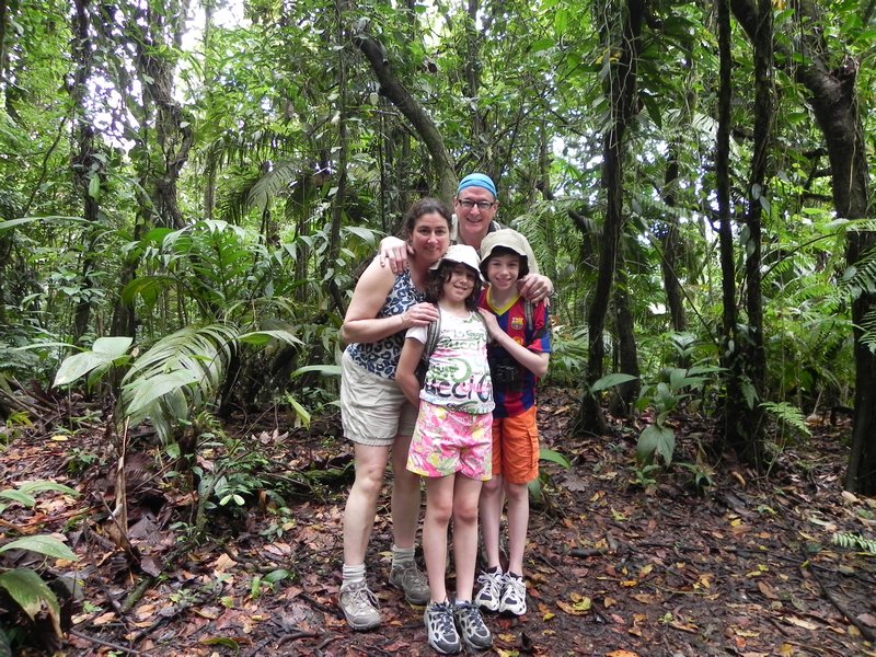 Family in the Arenal forest