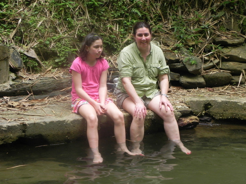 Marika and Kim chill in coldwater natural pool