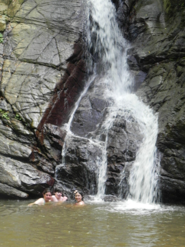 Will Marika and Kim under Castara waterfall