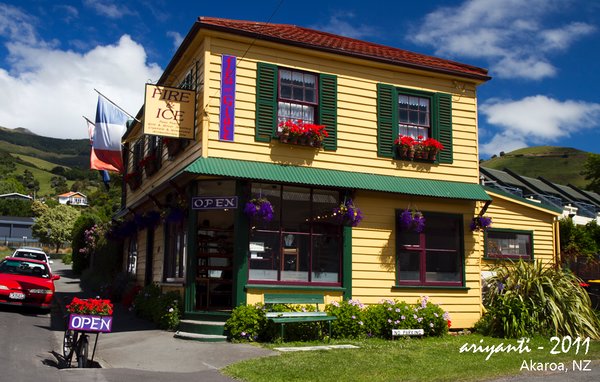 Cute Historical Building in Akaroa (notice the French Flag!)