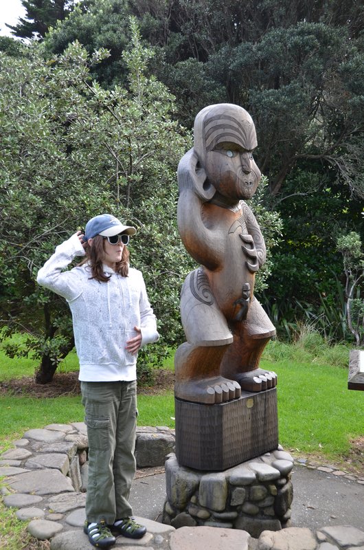Posing with Native Statue