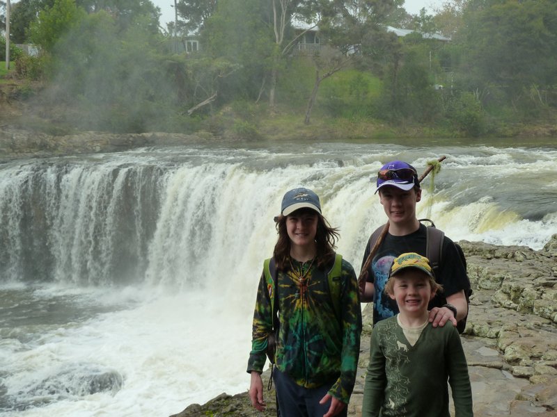 The kids at the falls