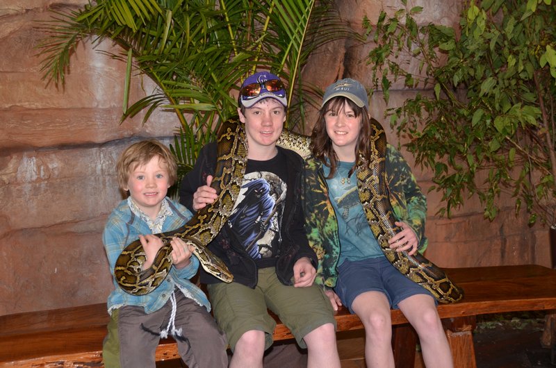 The kids with a python