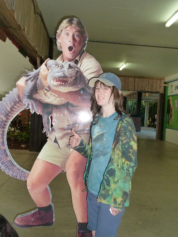 Ivy posing with Steve Irwin, The Crocodile Hunter