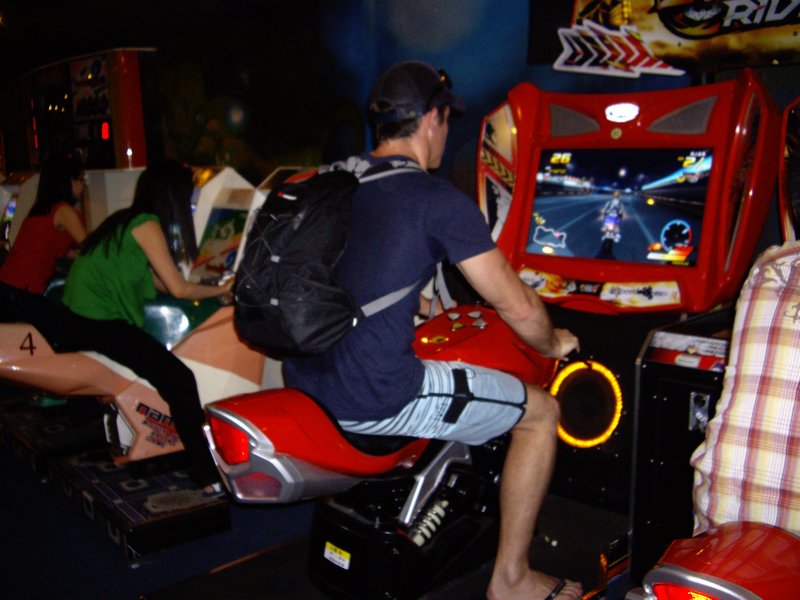 Adam in the games arcade