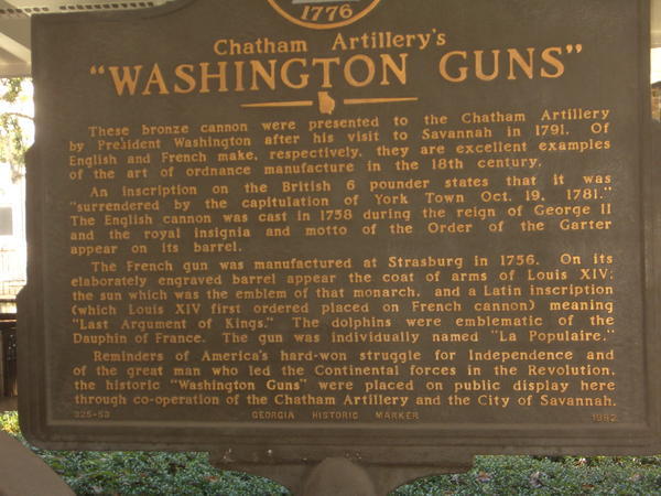 Washington's Gun plaque