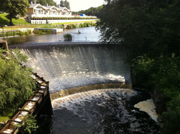 Lyckeby river and The Crown Mill in Sweden