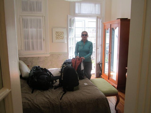 Shelley packed and ready to leave Buenos Aires