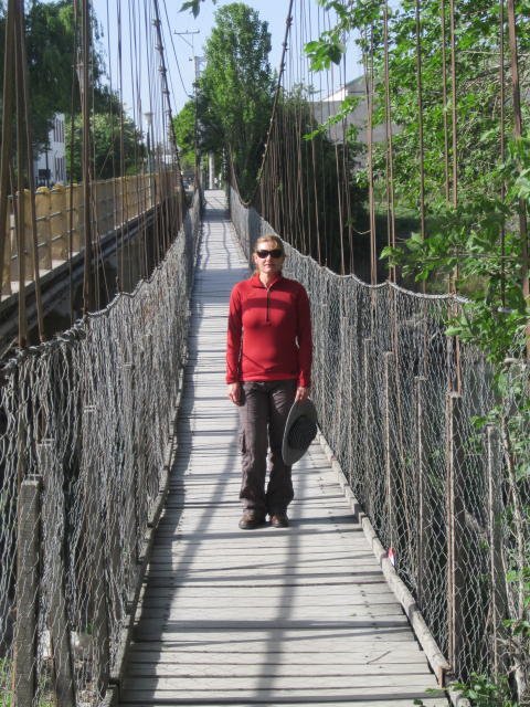 Shelley on the suspension bridge