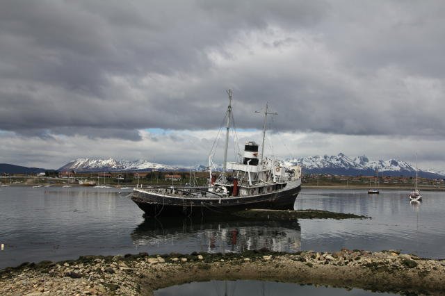 The beached tugboat in Ushuaia