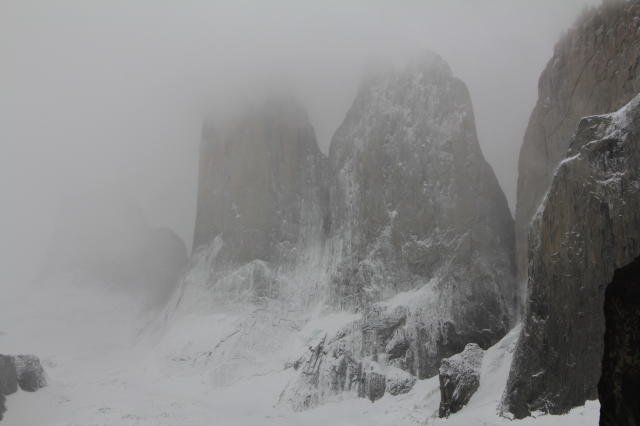 The snow covered towers
