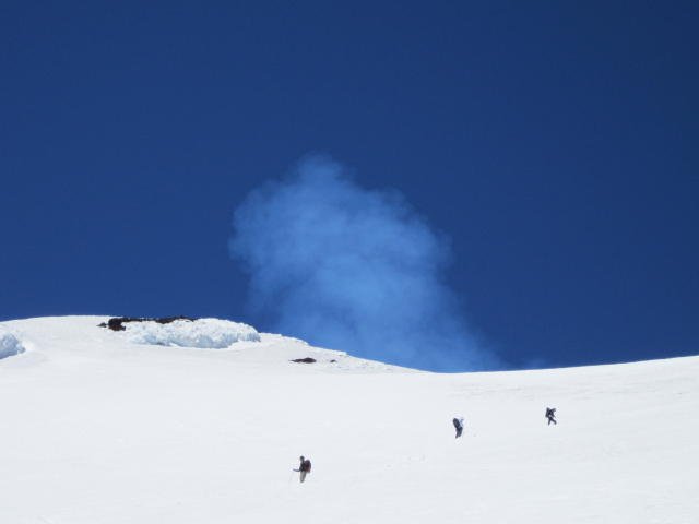Puff of smoke from Villarrica Volcano