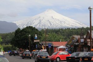 View of the volcano from Pucon town