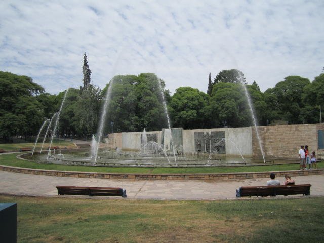 The fountain in the town square