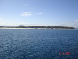 Our first glimpse of Fraser Island