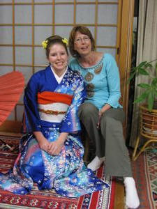Lesley and her Mom Kimonoing