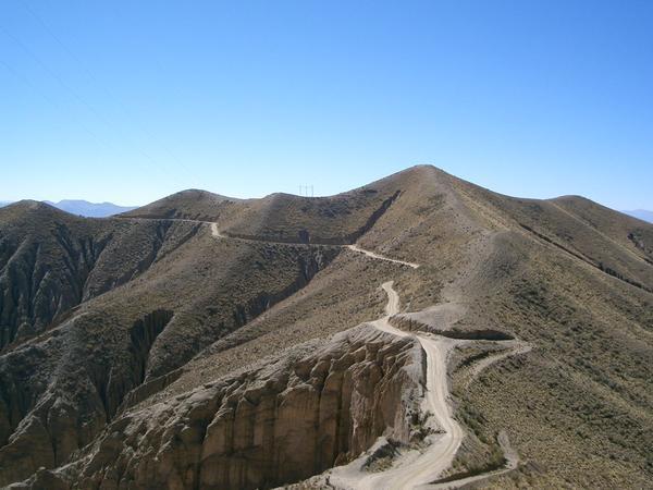 The only road through the bolivian mountains