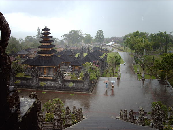 The temple in the rain