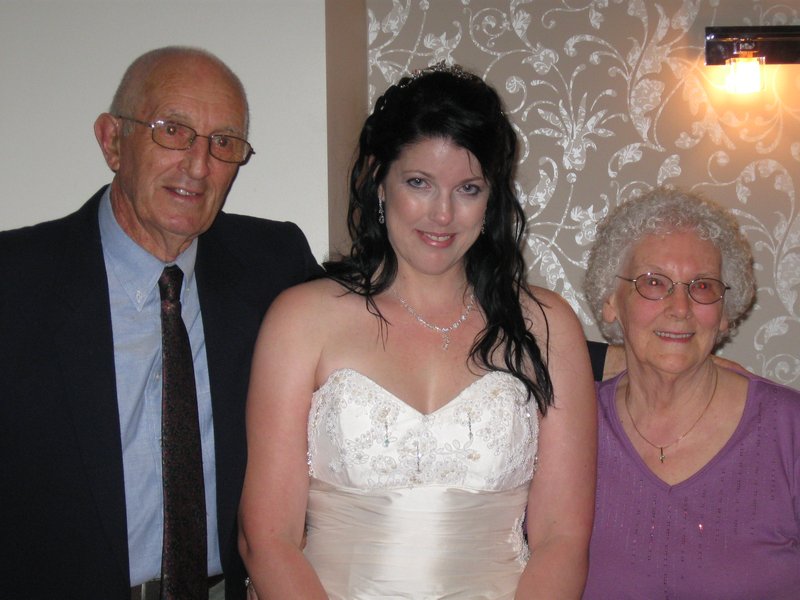 Bride and her grandparents