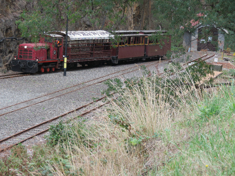 Gold fields train arrives at Walhallor