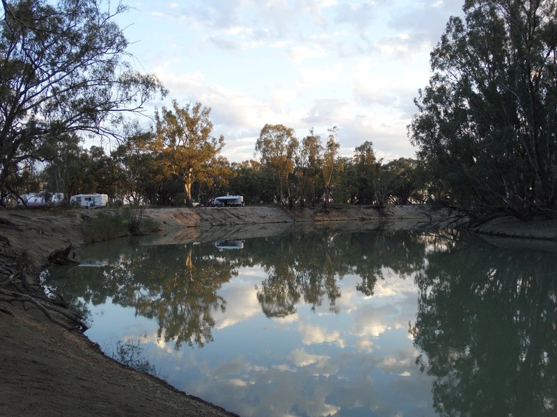 River reflections at dusk