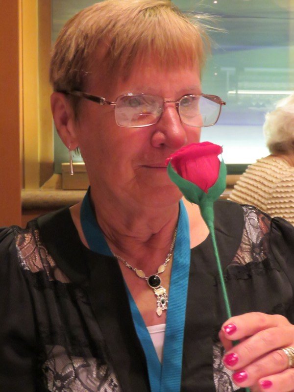 A rose for Mary at dinner