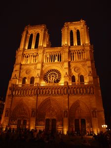 Notre Dame under the light