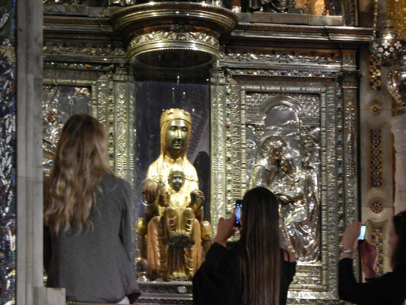Visitors may queue to touch the Black Madonna