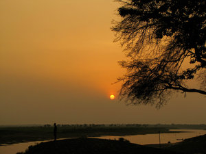 Sunset at the bank of Padma River