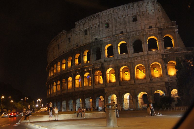 Night time at the Colosseum