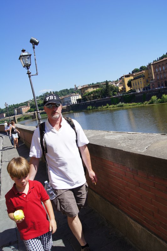 Frank and Hugo, banks of the Arno River