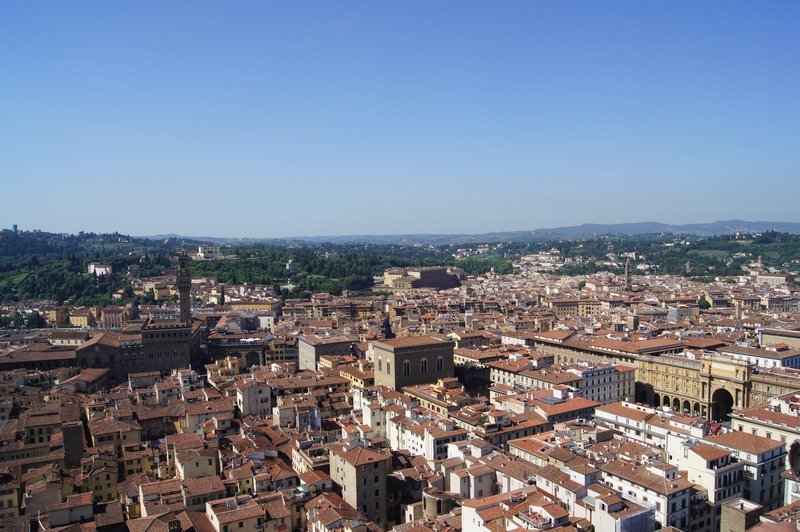 View across the Uffizi and the Arno to the Pitti Palace