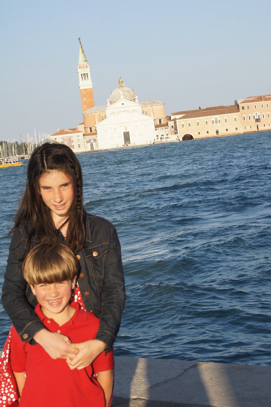 Isabel and Hugo, Isola San Giorgio Maggiore in distance