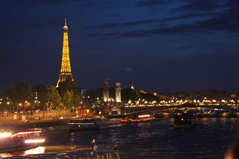 The Seine, busy at night