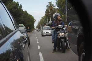 Crazy woman with motorbike phobia strikes again