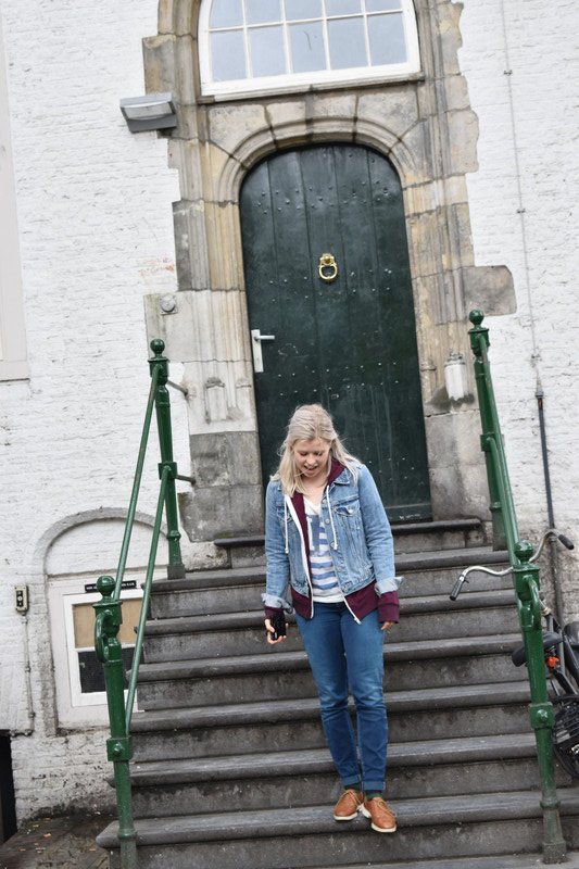Gitte on the steps of her student association