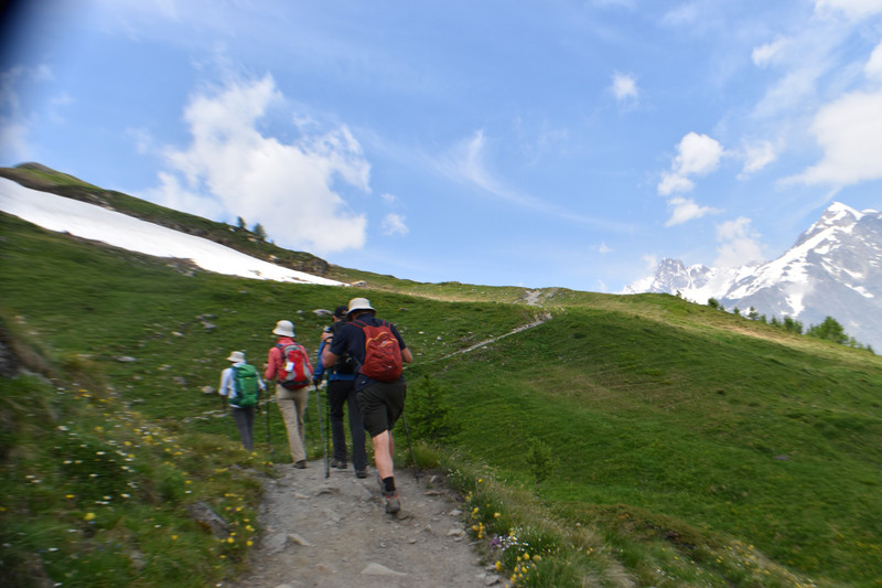 Striding toward the highest point of the walk