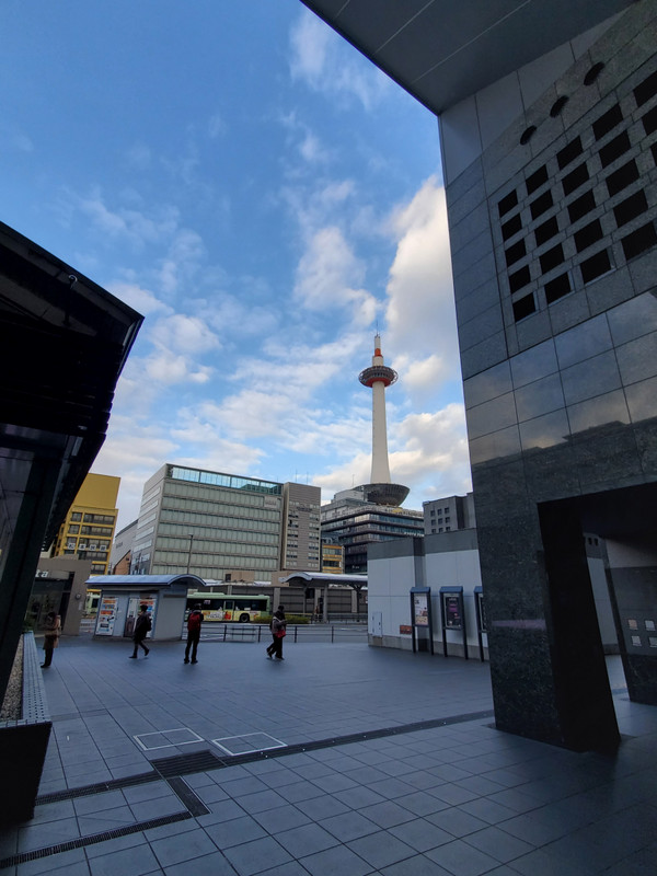 View of Kyoto tower from station