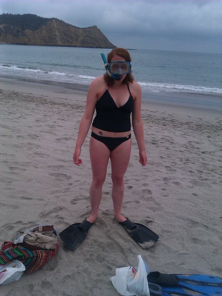deirdre about to snorkel
