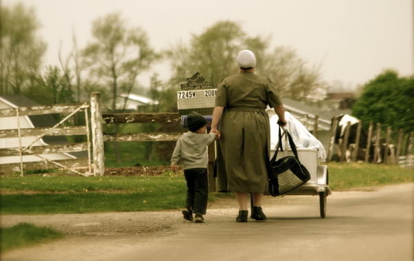 Amish Mum and Son