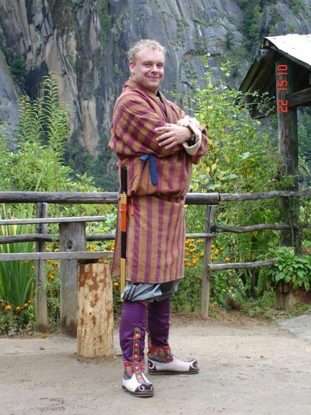 Bhutanese Warrior in traditional dress