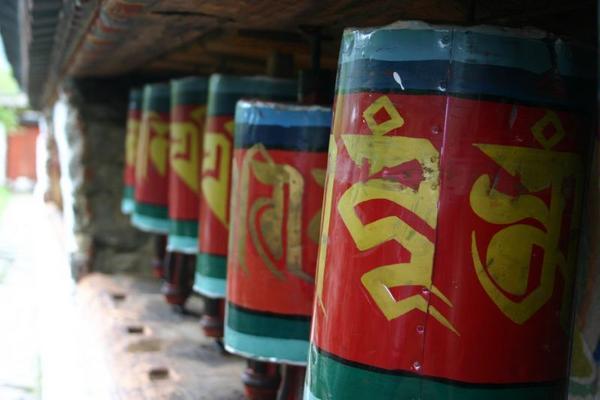 Prayer Wheels at Kyichu Lhakhang