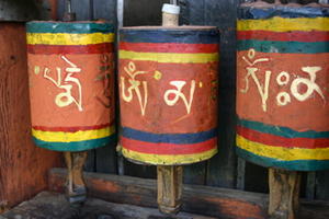 Prayer wheels of Jambay Temple