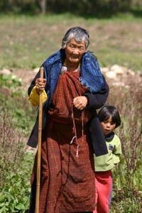 Bhutanese Lady with her Grand-daughter