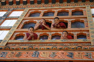 4 monks at the window