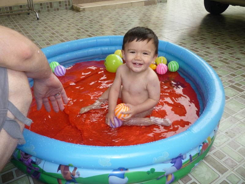 In the paddling pool