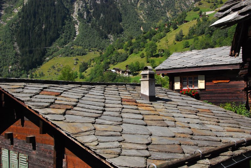 Stone roofs typical in this area
