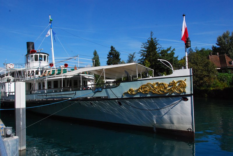 The only steam paddle wheeler on Lake Thun