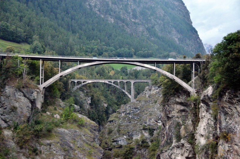 The bridges in the Stalden Gorge.